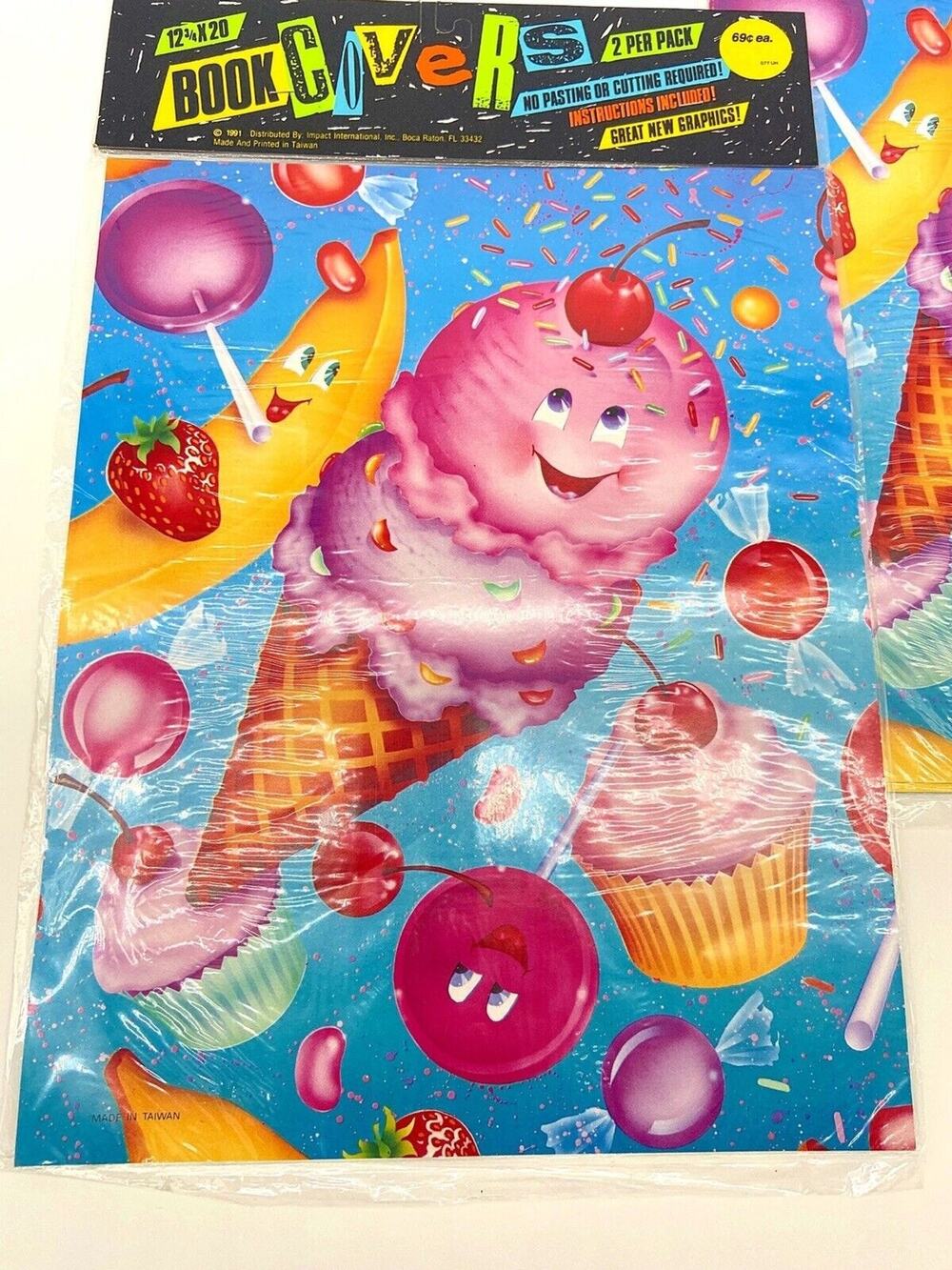 Vintage Book Covers‎ Ice Cream Cherries Banana Lollipop Sprinkles Cupcakes Candy